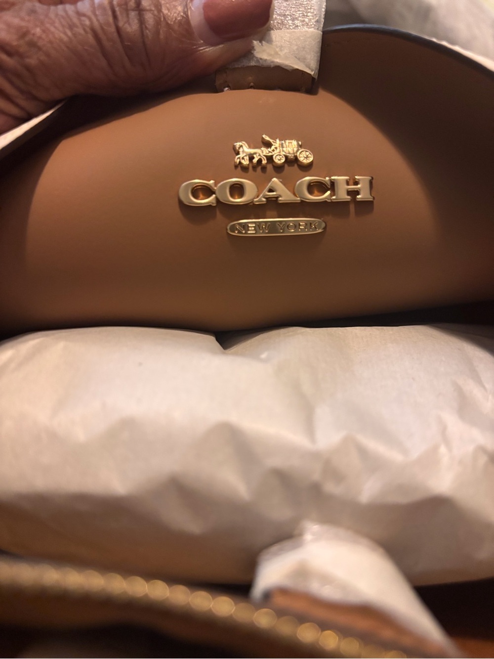Coach Cream Pebbled Leather Mini Bucket Crossbody with Gold Hardware - Picture 2 of 6